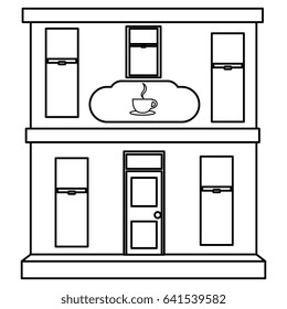 coffee shop building isolated icon