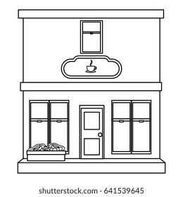 coffee shop building isolated icon