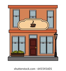 coffee shop building isolated icon