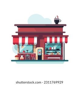 Coffee shop building vector isolated