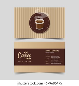 Coffee Shop Business Card Design Template. 