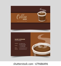 Coffee Shop Business Card Design Template. 