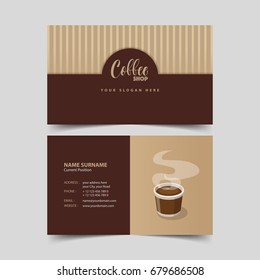 Coffee Shop Business Card Design Template. 