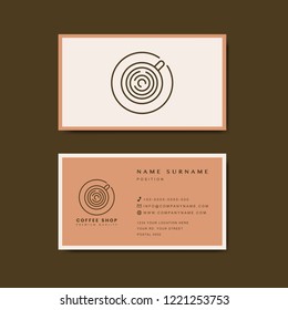 Coffee Shop Business Card Template Vector