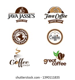 Coffee Shop Business Logo Set Collection