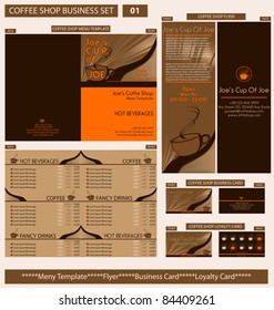 Coffee Shop Business Template Set 01. Vector Illustration.
