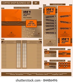 Coffee Shop Business Template Set 02. Vector Illustration.