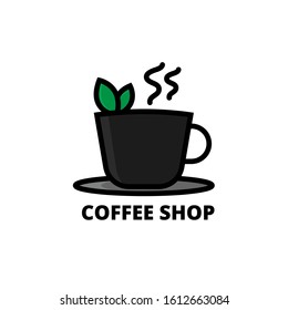 coffee shop cafe beans hot drink design template-vector illustration