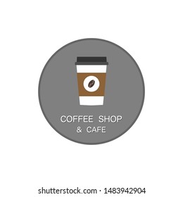 Coffee shop and cafe flat icon logo design.
