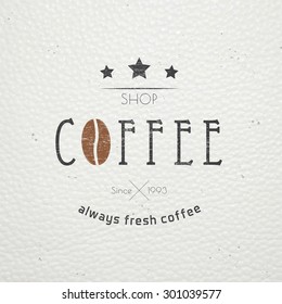 Coffee shop and cafe. The food and service. Old retro vintage grunge. Scratched, damaged, dirty effect. Typographic labels, stickers, logos and badges. Flat vector illustration