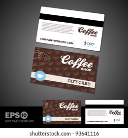 Coffee Shop Cafe Gift Card Template Design