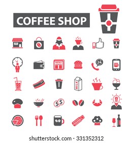 coffee shop, cafe icons
