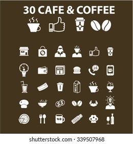 coffee shop, cafe  icons, signs vector concept set for infographics, mobile, website, application
