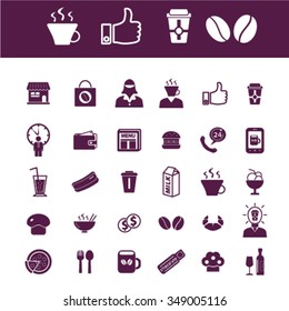 coffee shop, cafe  icons, signs vector concept set for infographics, mobile, website, application
