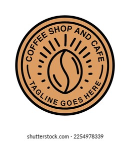 Coffee Shop And Cafe Logo Monoline Vintage Emblem Vector Design badge illustration Symbol Icon