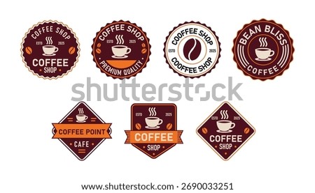 Coffee Shop Cafe Logos Vector Bundle Template