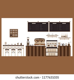 Coffee Shop Cafe and Restaurant Interior Vector