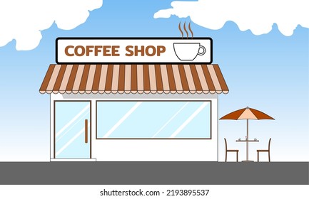 Coffee Shop Or Cafe Vector Graphic Illustraion 2d No People