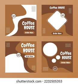 Coffee Shop, Cappuccino Cafe Product Post Design For Social Media Poster - Caffeine, Beverage Combo Set, Poster, Banner, Story, Template, Post, Vector, Modern, Attractive, Creative Graphics Collection