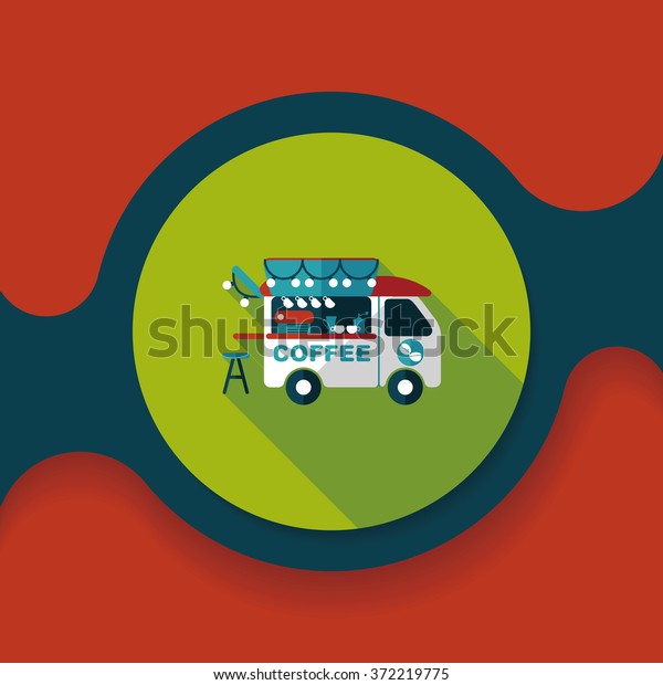 Coffee shop car
flat icon with long
shadow,eps10