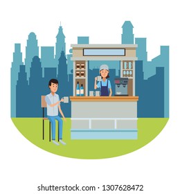coffee shop cartoon