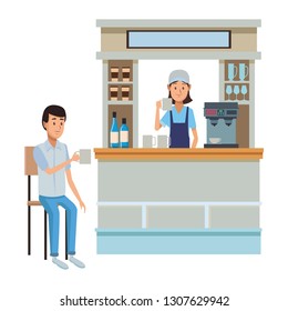 coffee shop cartoon
