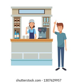 coffee shop cartoon