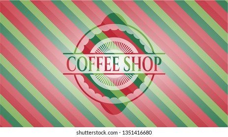 Coffee Shop christmas emblem.