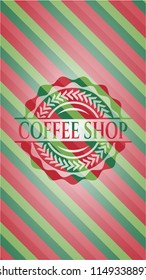 Coffee Shop christmas style badge..
