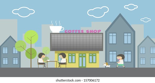 Coffee Shop in the city