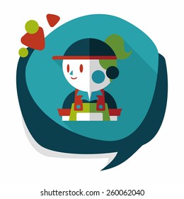 Coffee shop clerk flat icon with long shadow,eps10