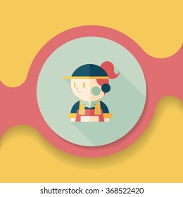 Coffee shop clerk flat icon with long shadow,eps10