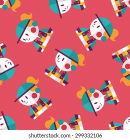 Coffee shop clerk flat icon,eps10 seamless pattern background