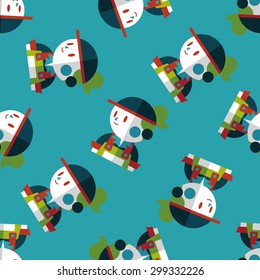 Coffee shop clerk flat icon,eps10 seamless pattern background
