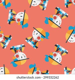 Coffee shop clerk flat icon,eps10 seamless pattern background