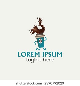 Coffee shop-Corner-Logo, elegantes Coffee-Logo-Design mit moderner Illustration