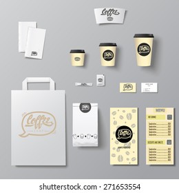 Coffee Shop Corporate Identity Template Design Stock Vector (Royalty ...