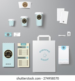 Coffee shop corporate identity template design set 