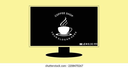 Coffee shop creative logo design with unique concept premium vector