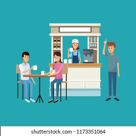 Coffee shop and customers