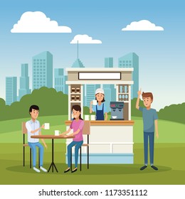 Coffee shop and customers