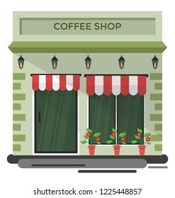 Coffee shop descriptive illustration design 
