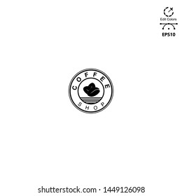 coffee shop design emblem flat design