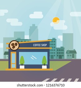 Coffee Shop Design Flat Design Vector