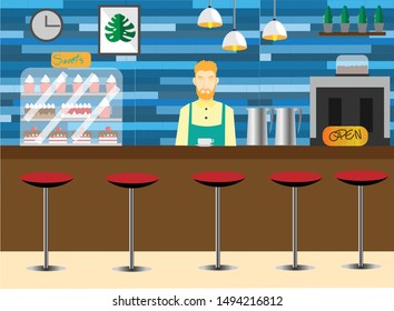 coffee shop design illustration vector