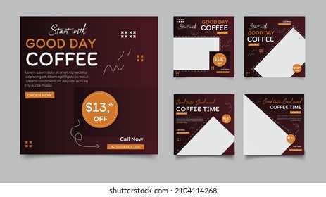 Coffee Shop Drink Menu Promotion Social Media Post