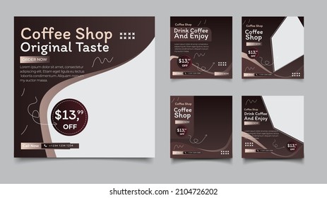 Coffee shop drink menu promotion social media post