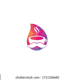 Coffee Shop Tropfen Form Konzept Logo Vektorillustration Illustration. Logo des Kaffeehauses kennzeichnet die Vektorillustration. Logo des Cafés.