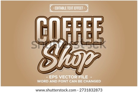 Coffee Shop Editable Text Effect with Vintage Brown 3D Typography Vector