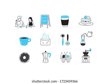 Coffee Shop Elements Illustration. Easily editable vector illustration on layers.